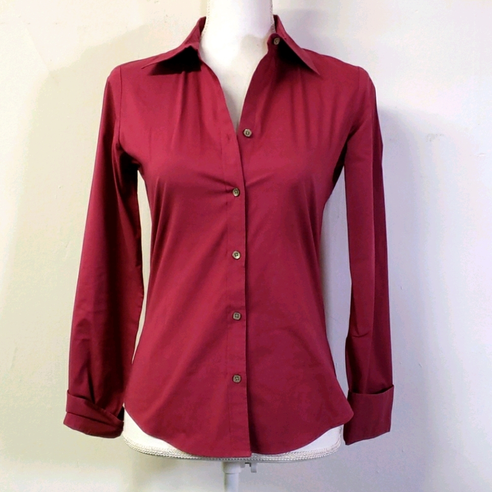 Calvin Klein Button Down Shirt, Raspberry Red - image 1
